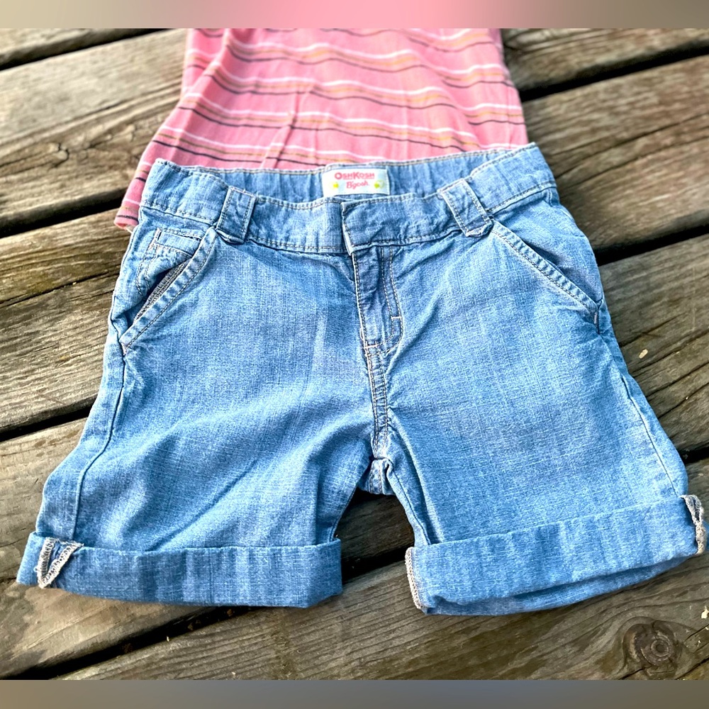 OshKosh B'gosh Denim Jean Shorts Girls 6X Light Blue Wash
